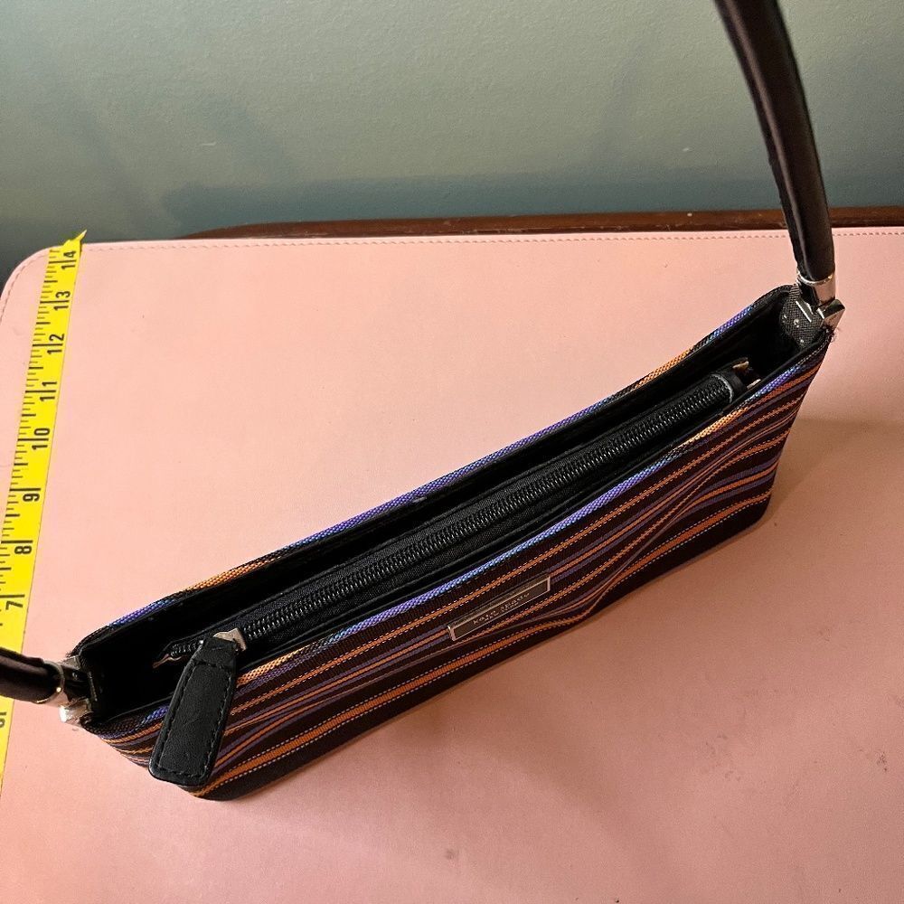 Vintage Kate Spade New York Shoulder Purse Bag Multiple Fall Color Striped Great - Picture 5 of 16